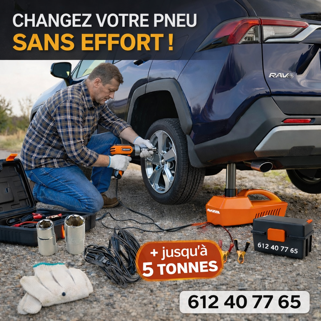 Kit de Cric Électrique ZoneMarket : Changez vos pneus sans effort et en un temps record !