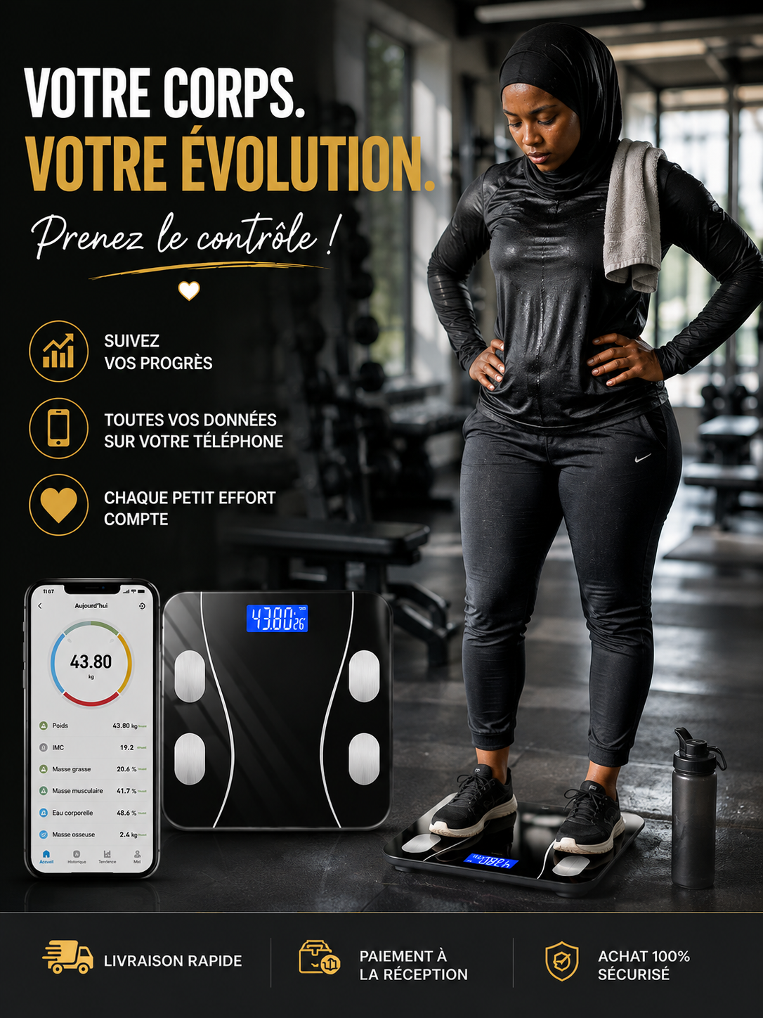 La balance qui révèle ton corps sur ton téléphone