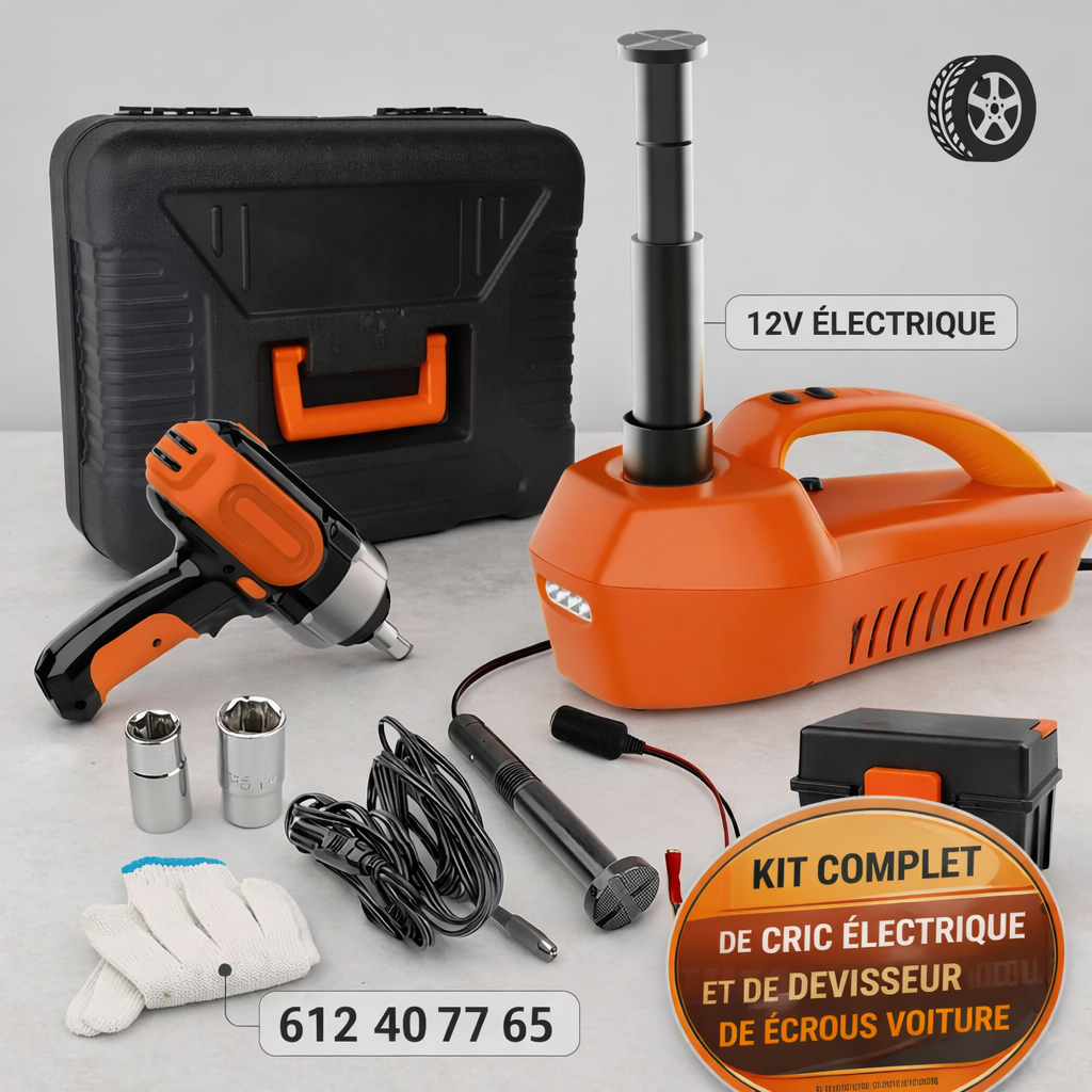 Kit de Cric Électrique ZoneMarket : Changez vos pneus sans effort et en un temps record !
