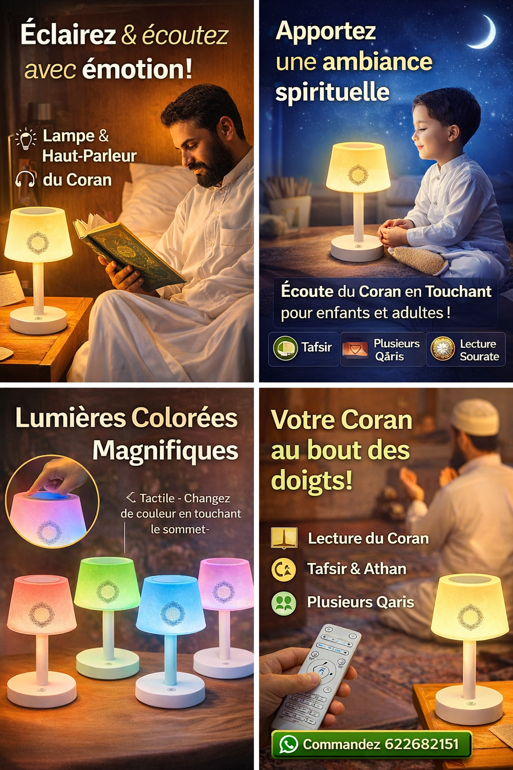 Lampe Coranique Audio LED + Télécommande