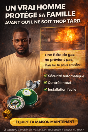 Détendeur de Gaz Anti-Fuite avec Manomètre