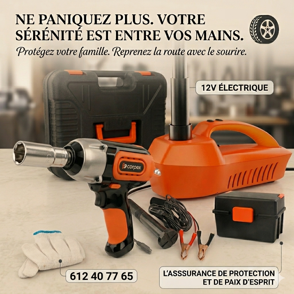 Kit de Cric Électrique ZoneMarket : Changez vos pneus sans effort et en un temps record !