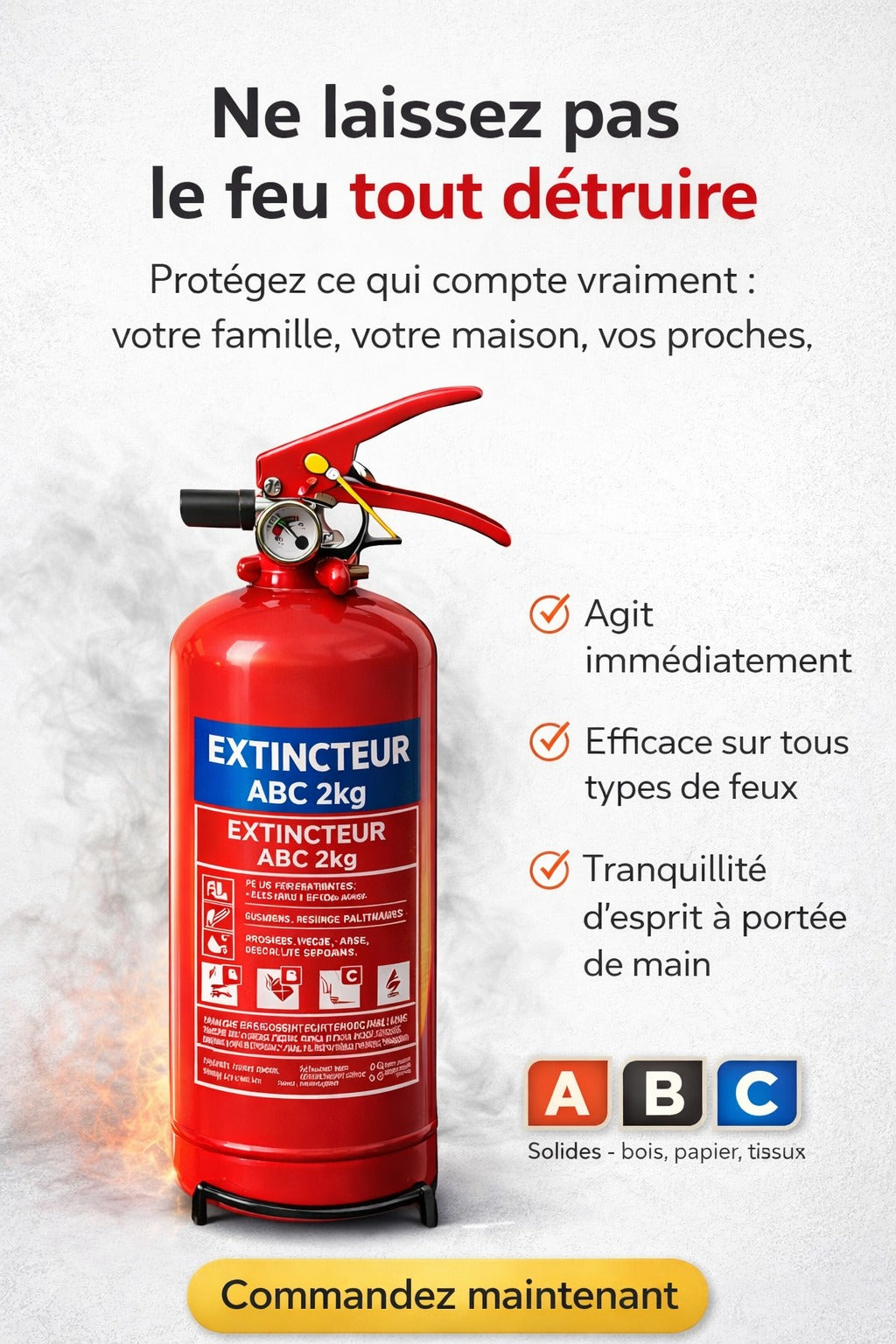 EXTINCTEUR CONTRE LES INCENDIES.