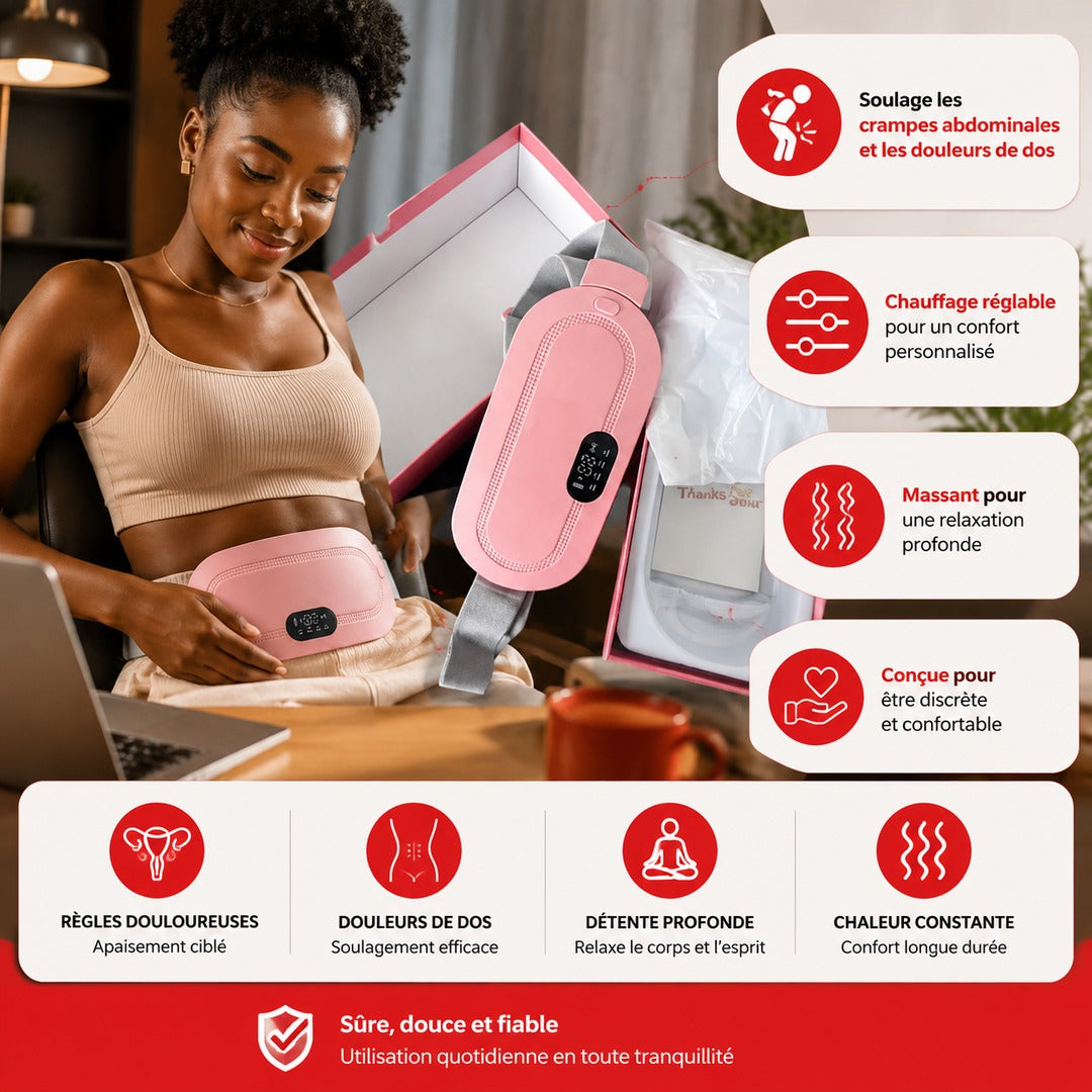 Affiche — Cyclicare Ceinture Chauffante et Massante - Soulage les Règles Douloureuses